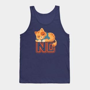 No Means No - Lazy sleeping cat Tank Top